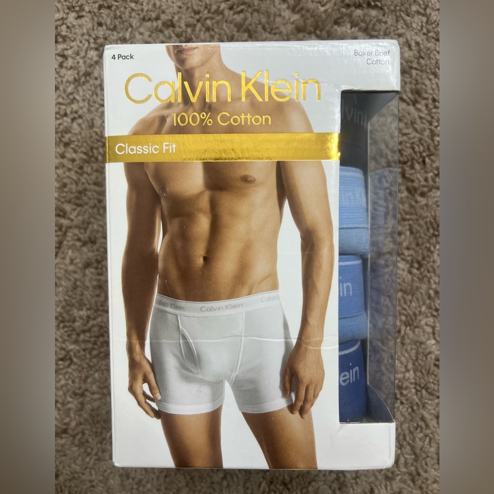 NIB Calvin Klein 4-Pack Classic-Fit Cotton Boxer Briefs XL